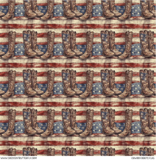 Cowboy Boots Flag Vinyl Sheet/Wrap
