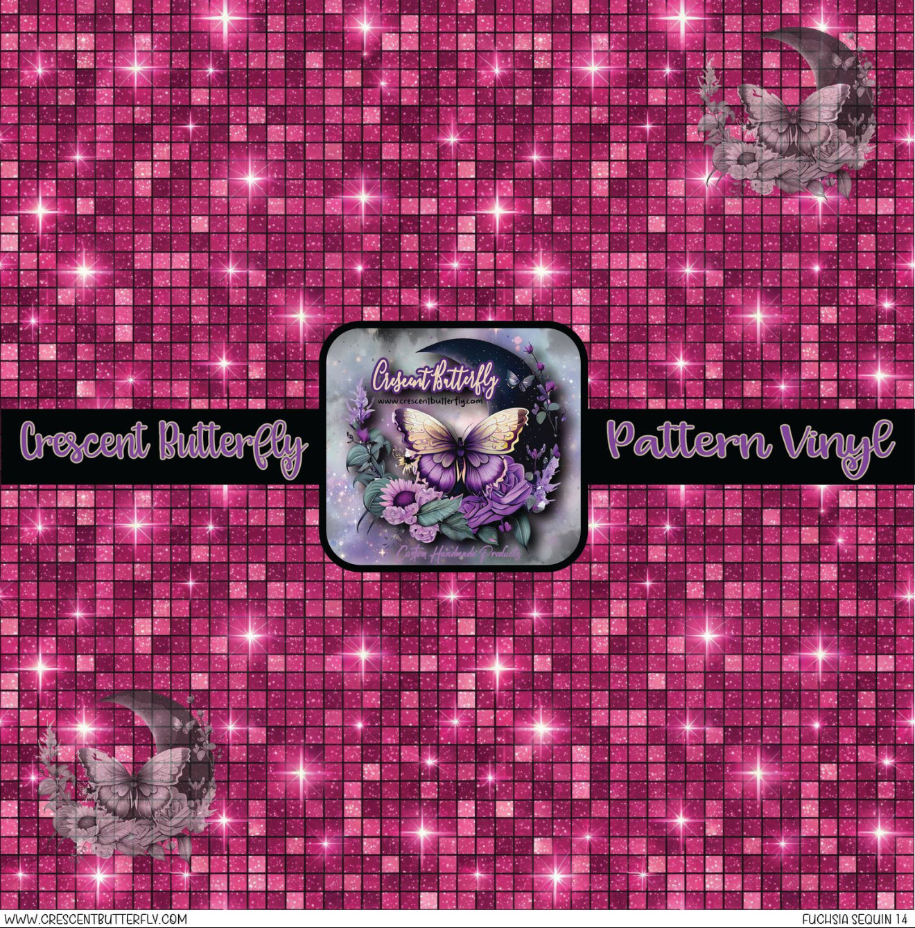 Fuchsia Sequin 14 Printed Vinyl Sheet/Wrap