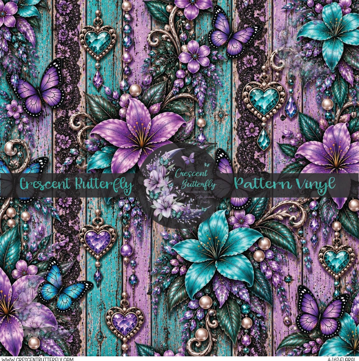 4-162-Floral Printed Vinyl Sheet/Wrap