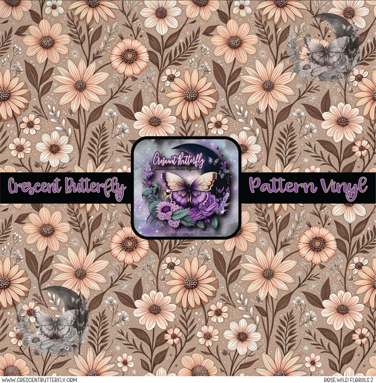 Rose Wild Florals 2 Printed Vinyl Sheet/Wrap