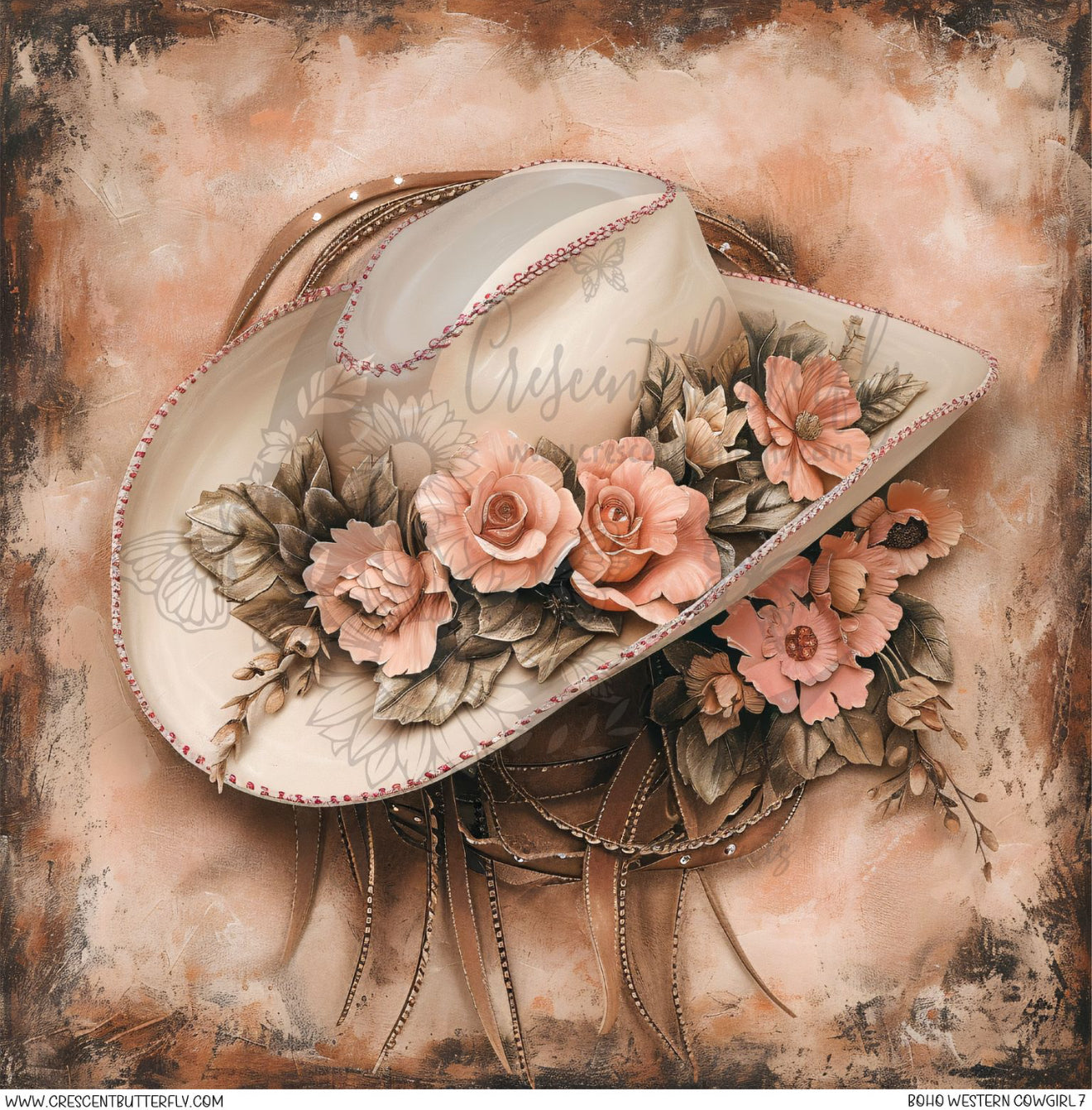 Boho Western Cowgirl 7 Printed Vinyl Sheet/Wrap