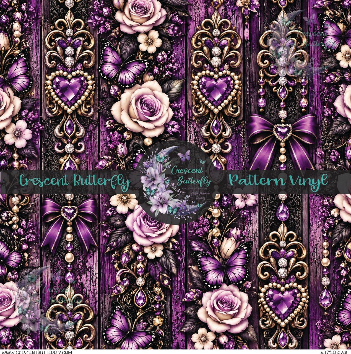 4-175-Floral Printed Vinyl Sheet/Wrap