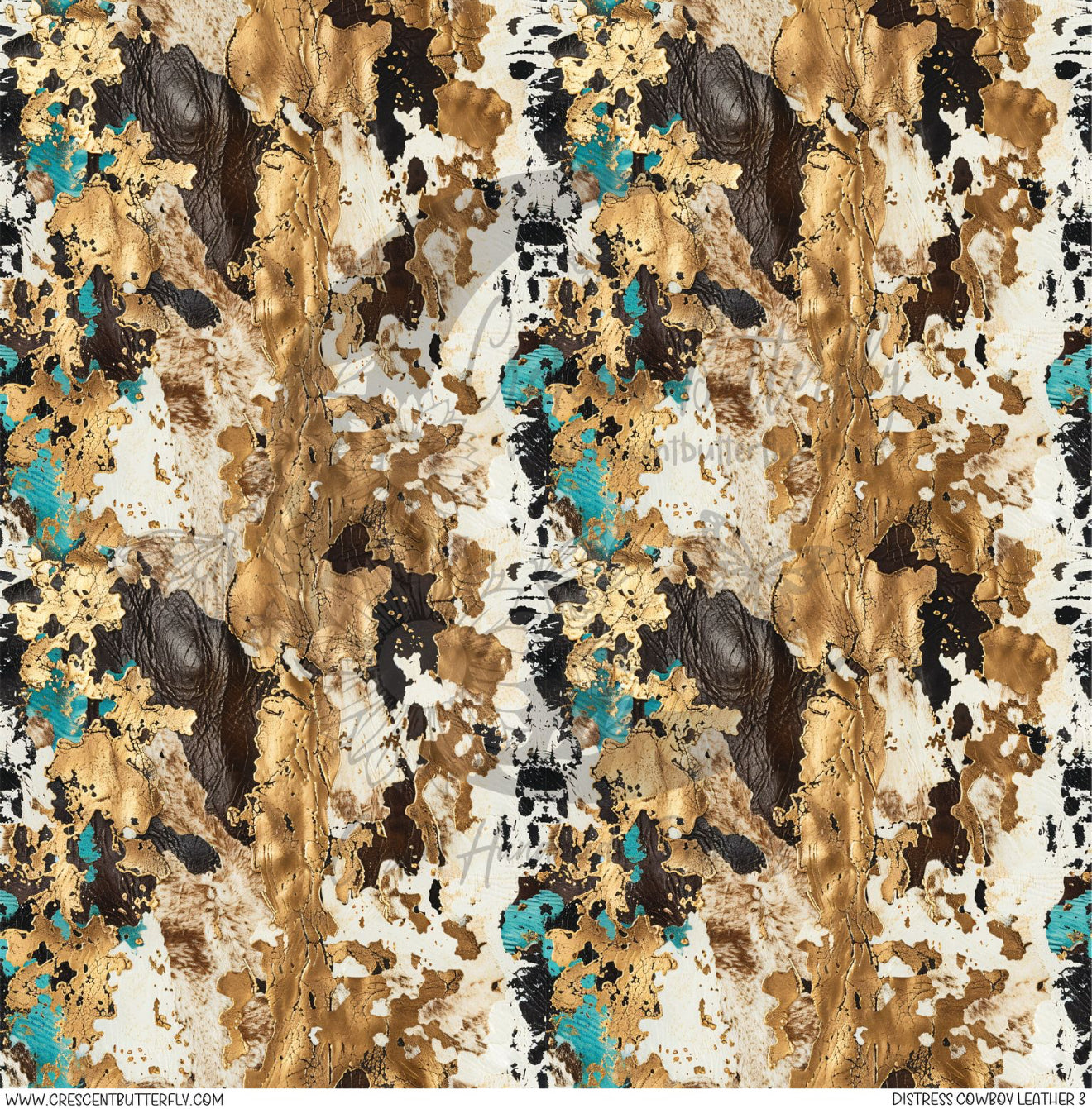 Distress Cowboy Leather 3 Printed Vinyl Sheet/Wrap