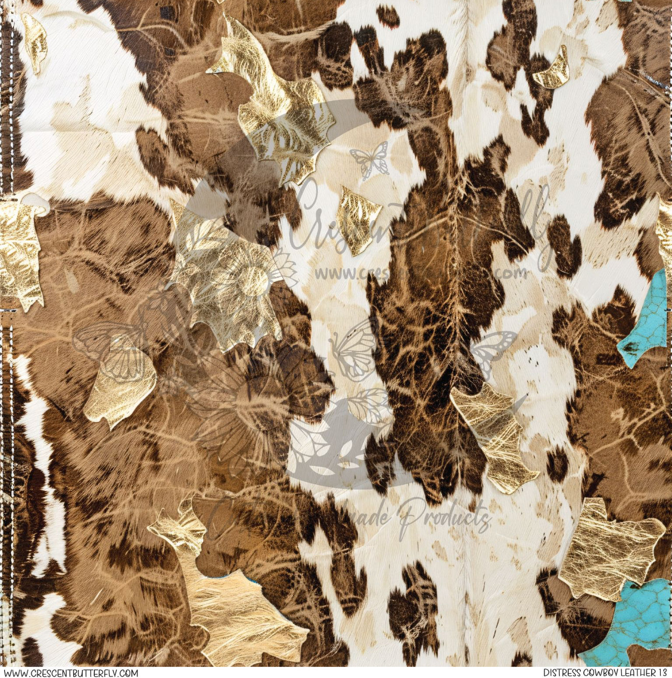 Distress Cowboy Leather 13 Printed Vinyl Sheet/Wrap