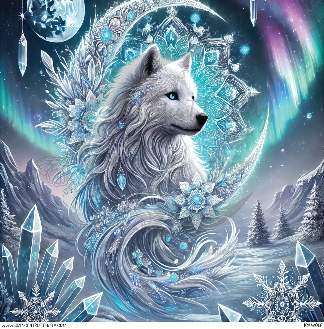 Icy Wolf Printed Vinyl Sheet/Wrap