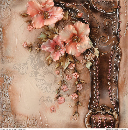 Boho Western Cowgirl 5 Printed Vinyl Sheet/Wrap
