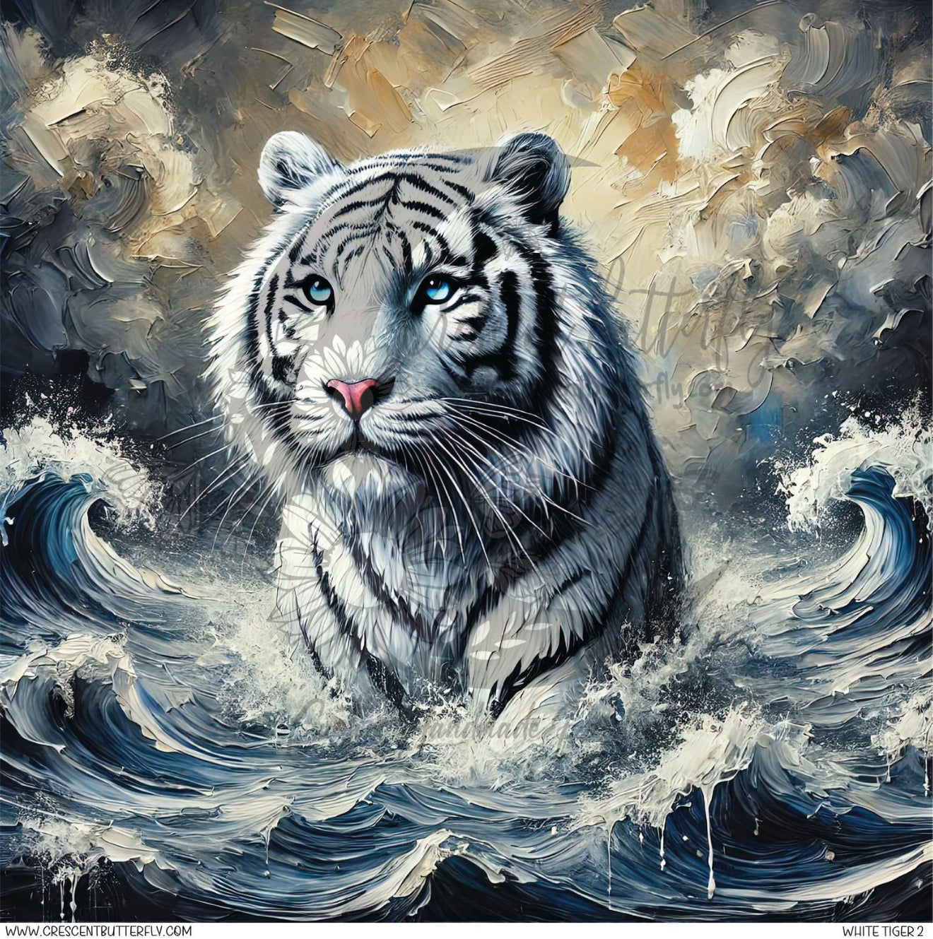 White Tiger 2 Printed Vinyl Sheet/Wrap