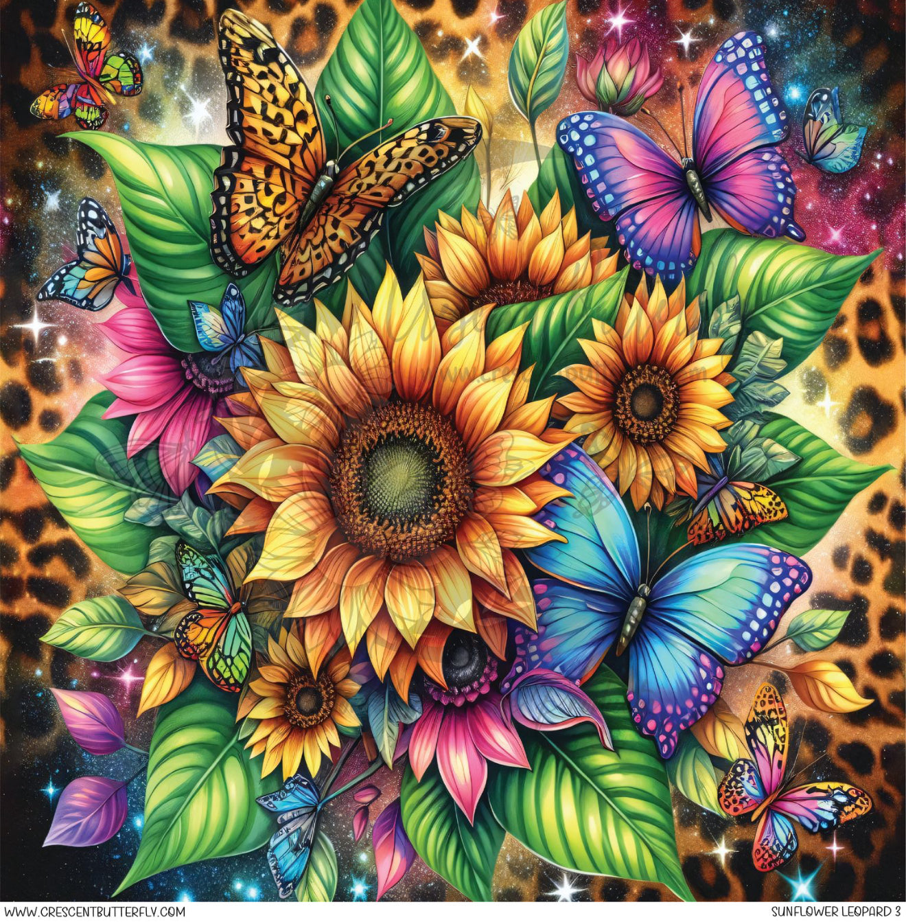 Sunflower Leopard 3 Printed Vinyl Sheet/Wrap