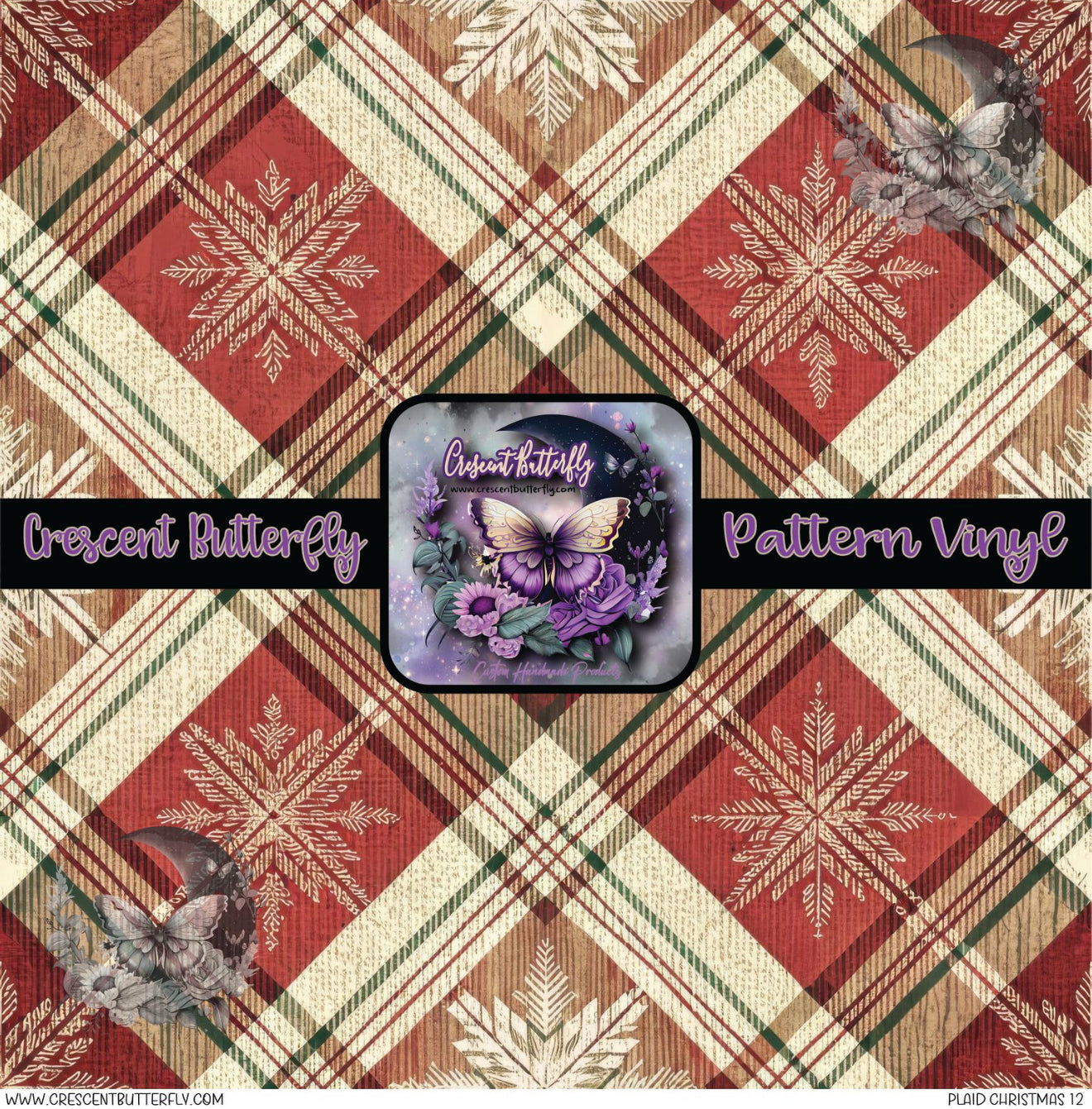 Plaid Christmas 12 Printed Vinyl Sheet/Wrap