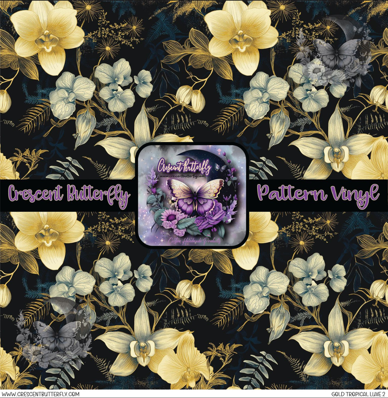 Gold Tropical Luxe 2 Printed Vinyl Sheet/Wrap