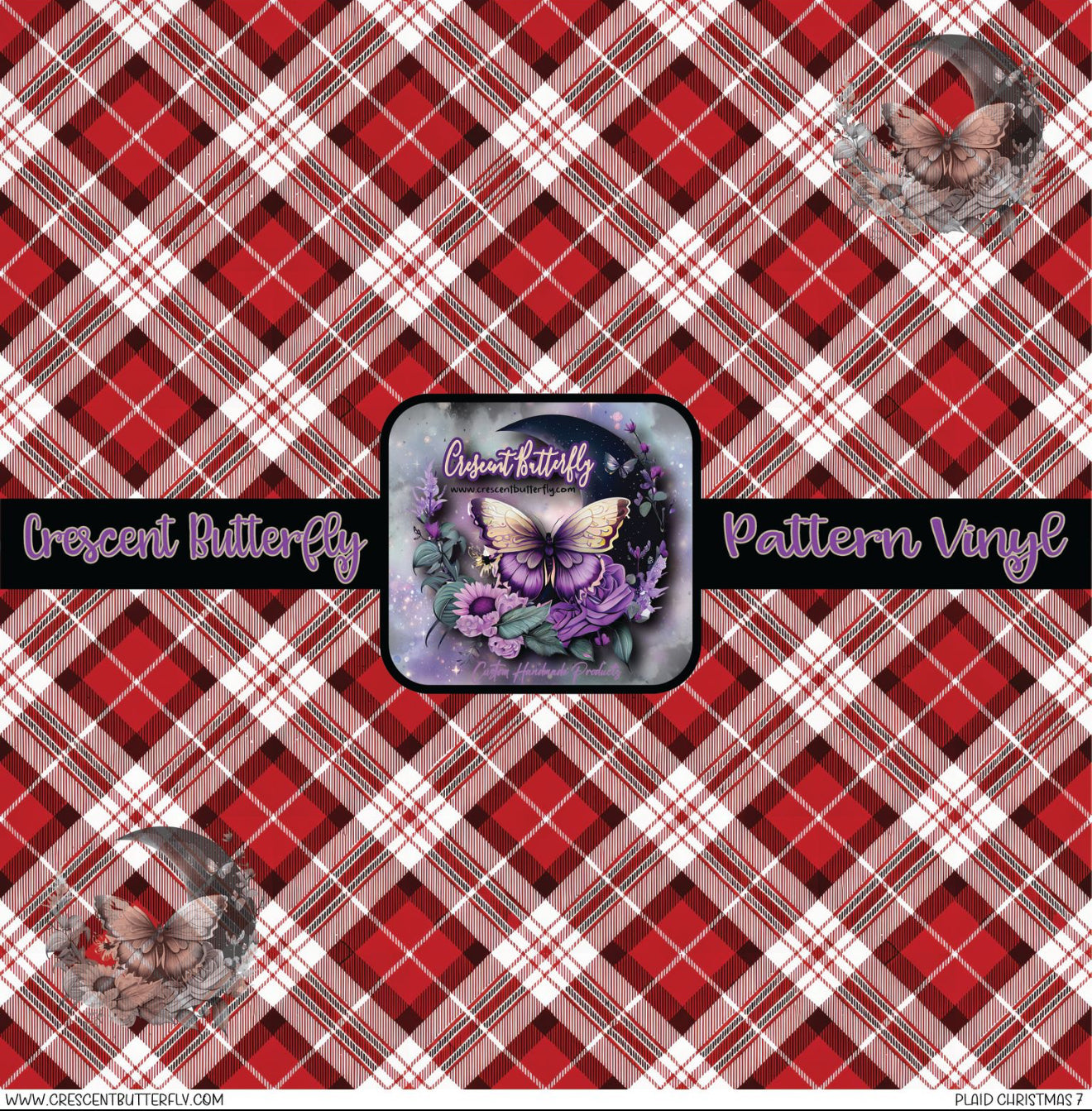 Plaid Christmas 7 Printed Vinyl Sheet/Wrap