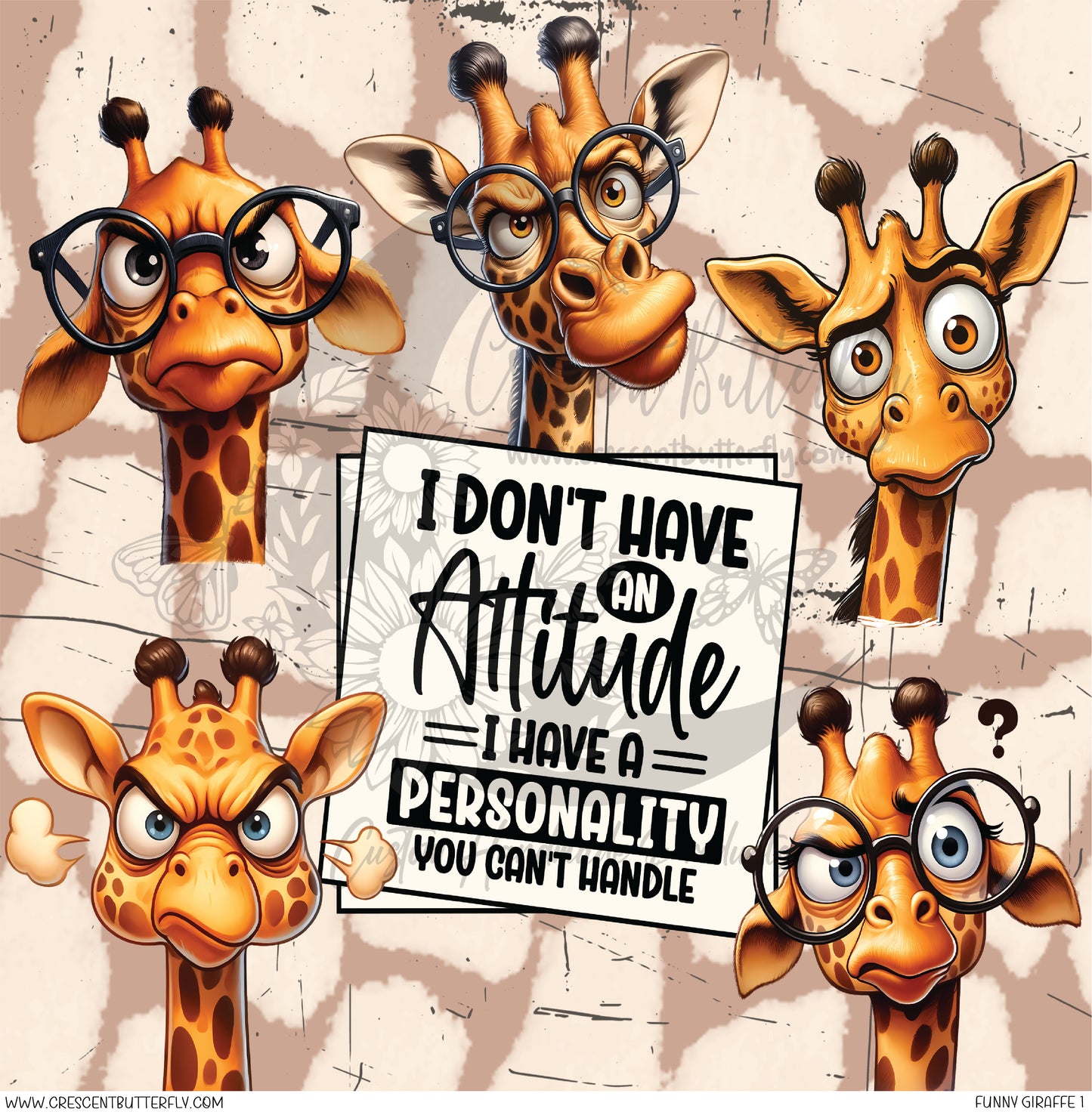 Funny Giraffe 1 Printed Vinyl Sheet/Wrap