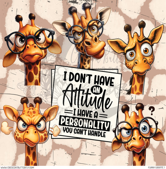 Funny Giraffe 1 Printed Vinyl Sheet/Wrap