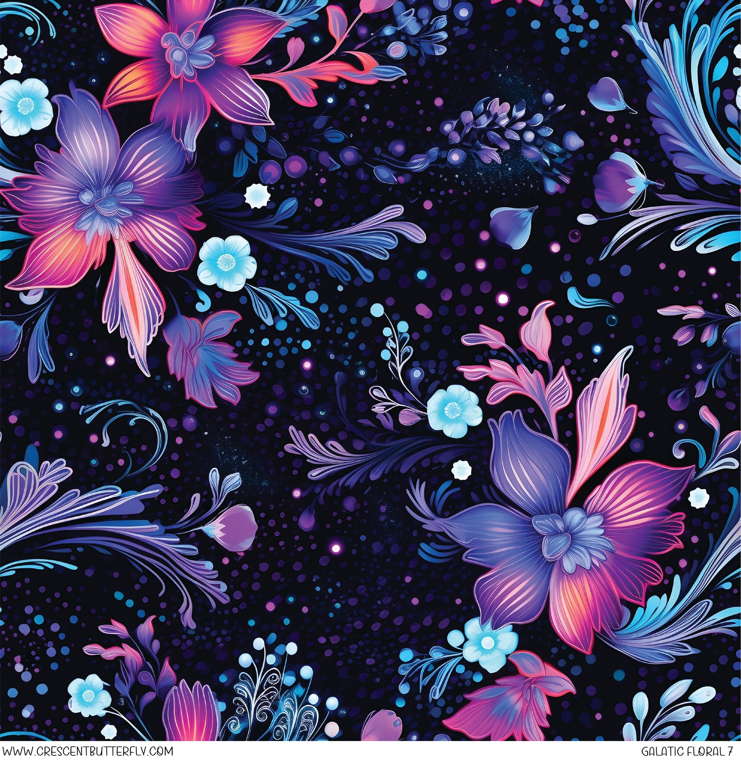 Galactic Floral 7 Printed Vinyl Sheet/Wrap