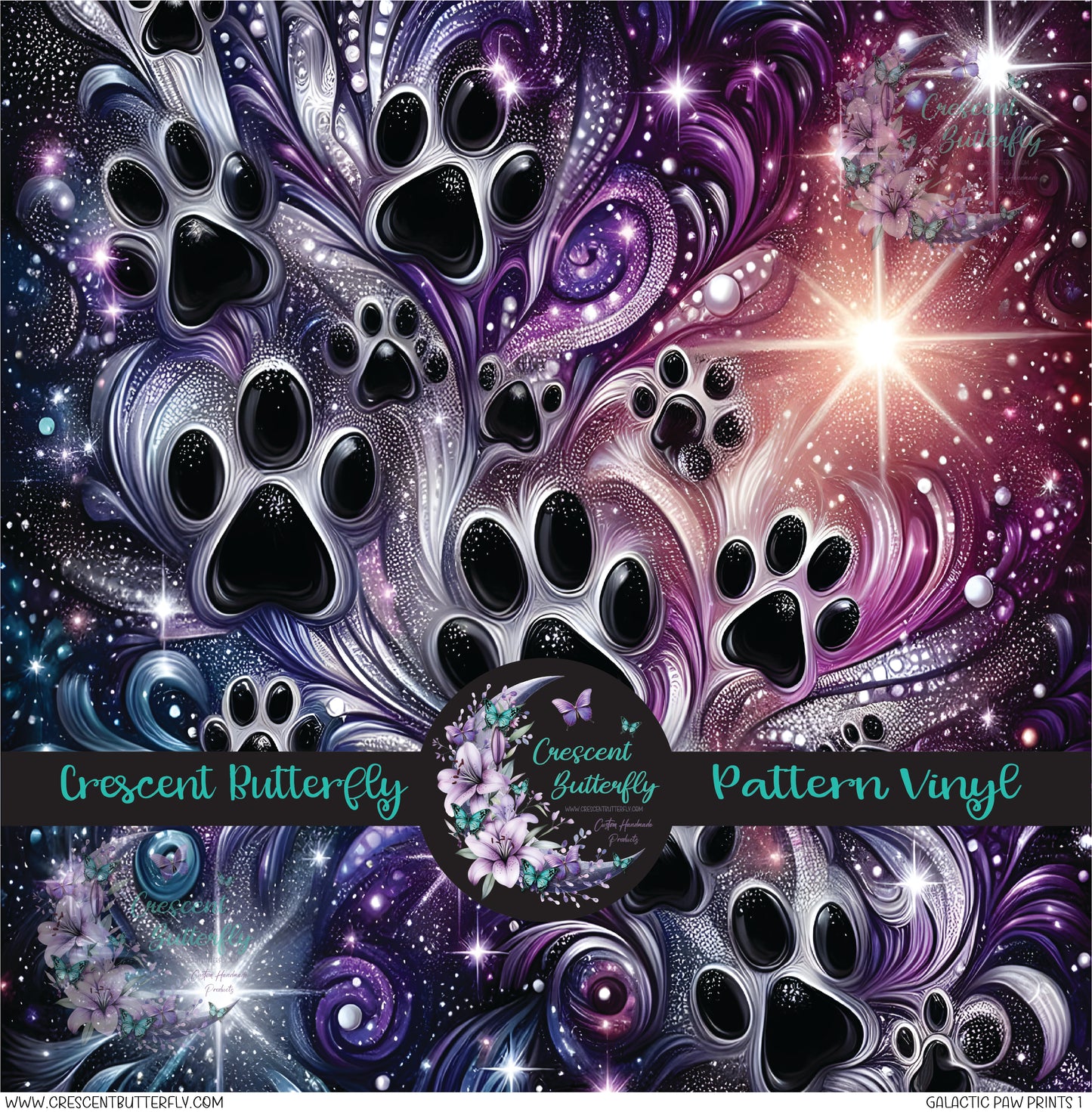 Galactic Paw Prints 1 Printed Vinyl Sheet/Wrap