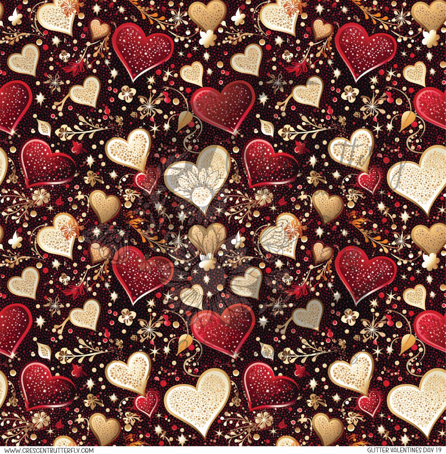 Glitter Valentines Day 19 Printed Vinyl Sheet/Wrap