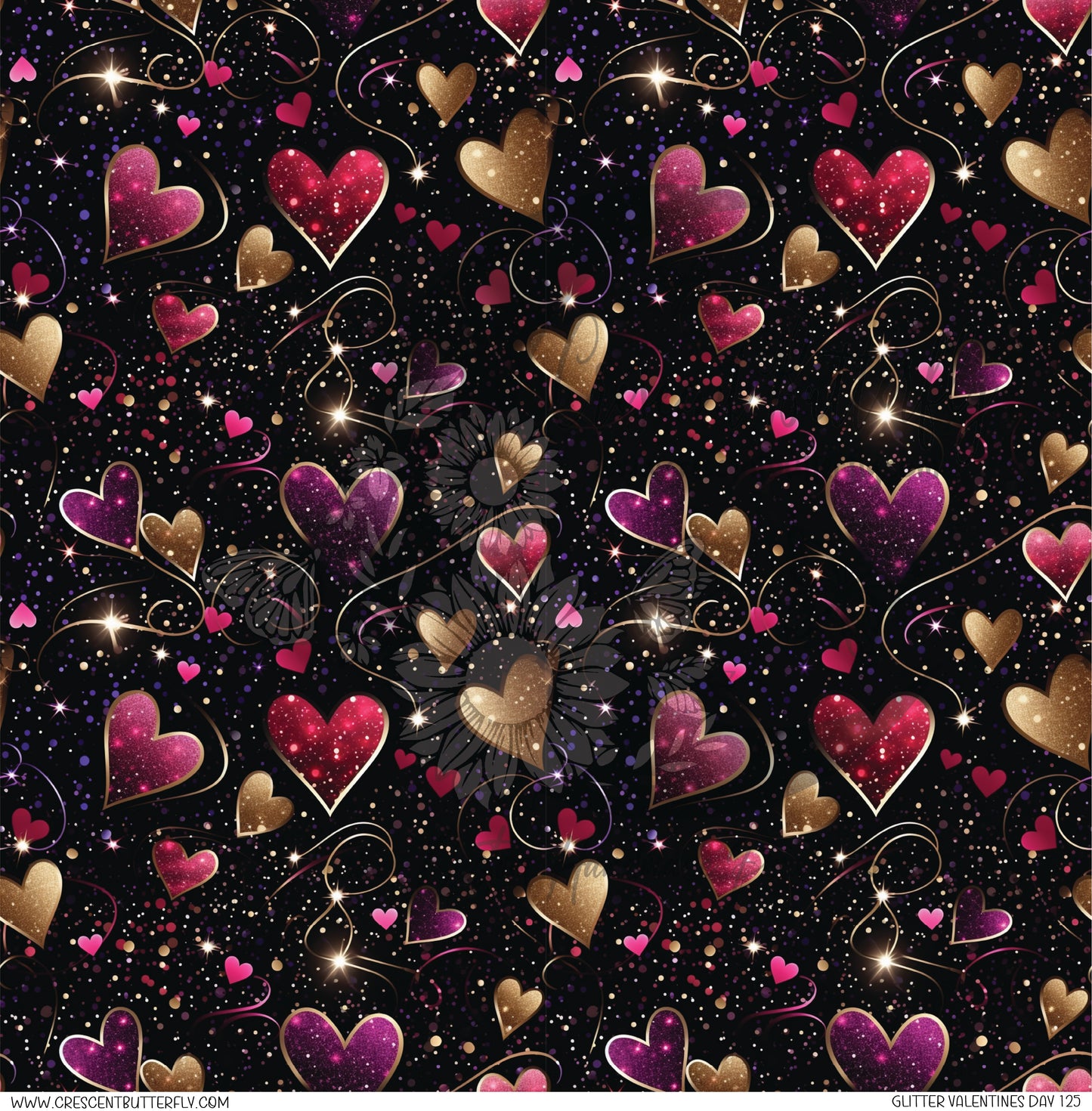 Glitter Valentines Day 25 Printed Vinyl Sheet/Wrap