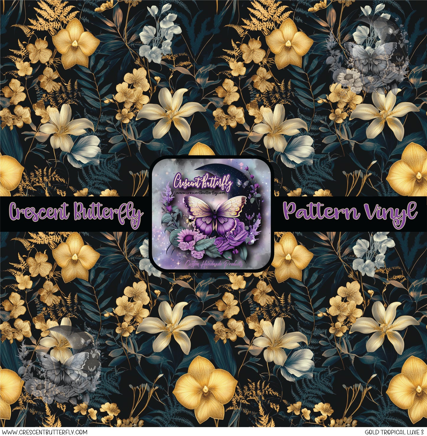 Gold Tropical Luxe 3 Printed Vinyl Sheet/Wrap