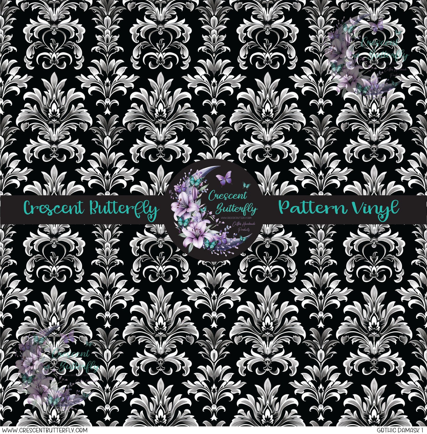 Gothic Damask 1 Printed Vinyl Sheet/Wrap