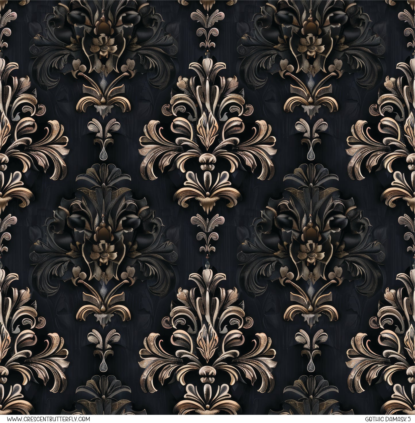 Gothic Damask 5 Printed Vinyl Sheet/Wrap