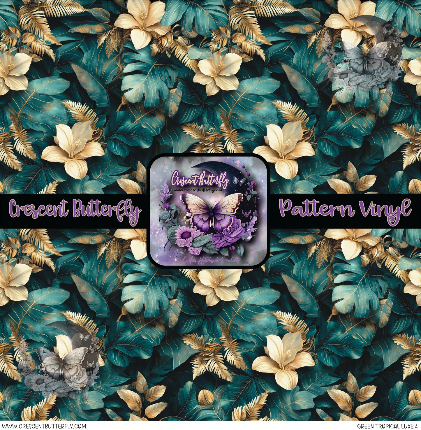 Green Tropical Luxe 4 Printed Vinyl Sheet/Wrap