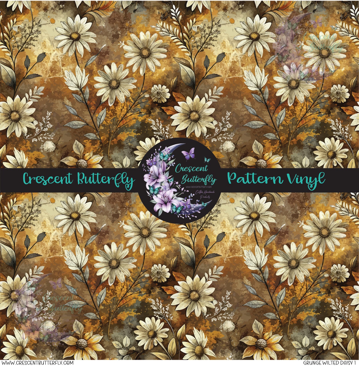 Grunge Wilted Daisy 1 Printed Vinyl Sheet/Wrap