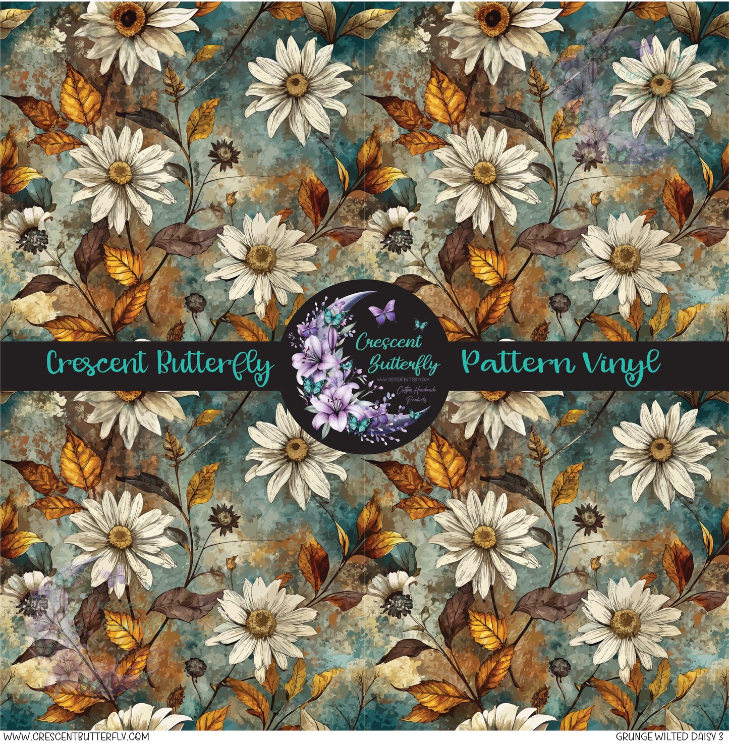 Grunge Wilted Daisy 3 Printed Vinyl Sheet/Wrap