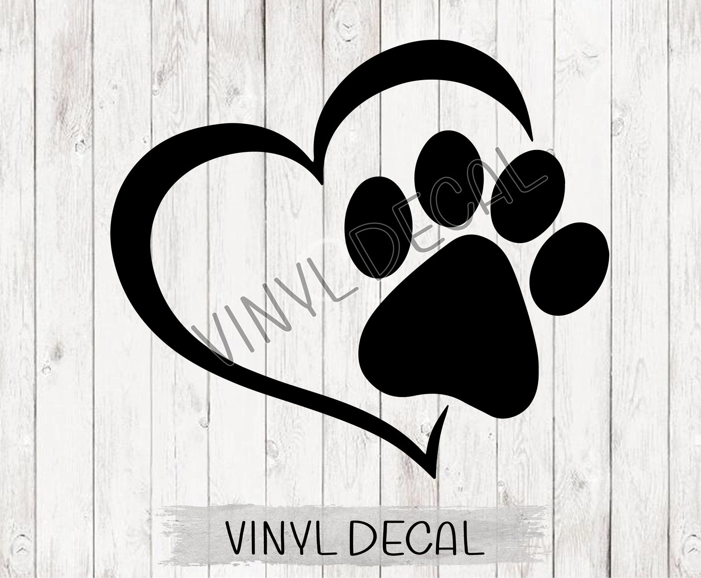 Heart Paw Print Decal