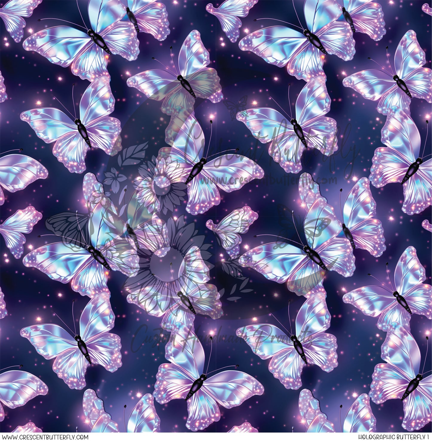 Holographic Butterfly 1 Printed Vinyl Sheet/Wrap