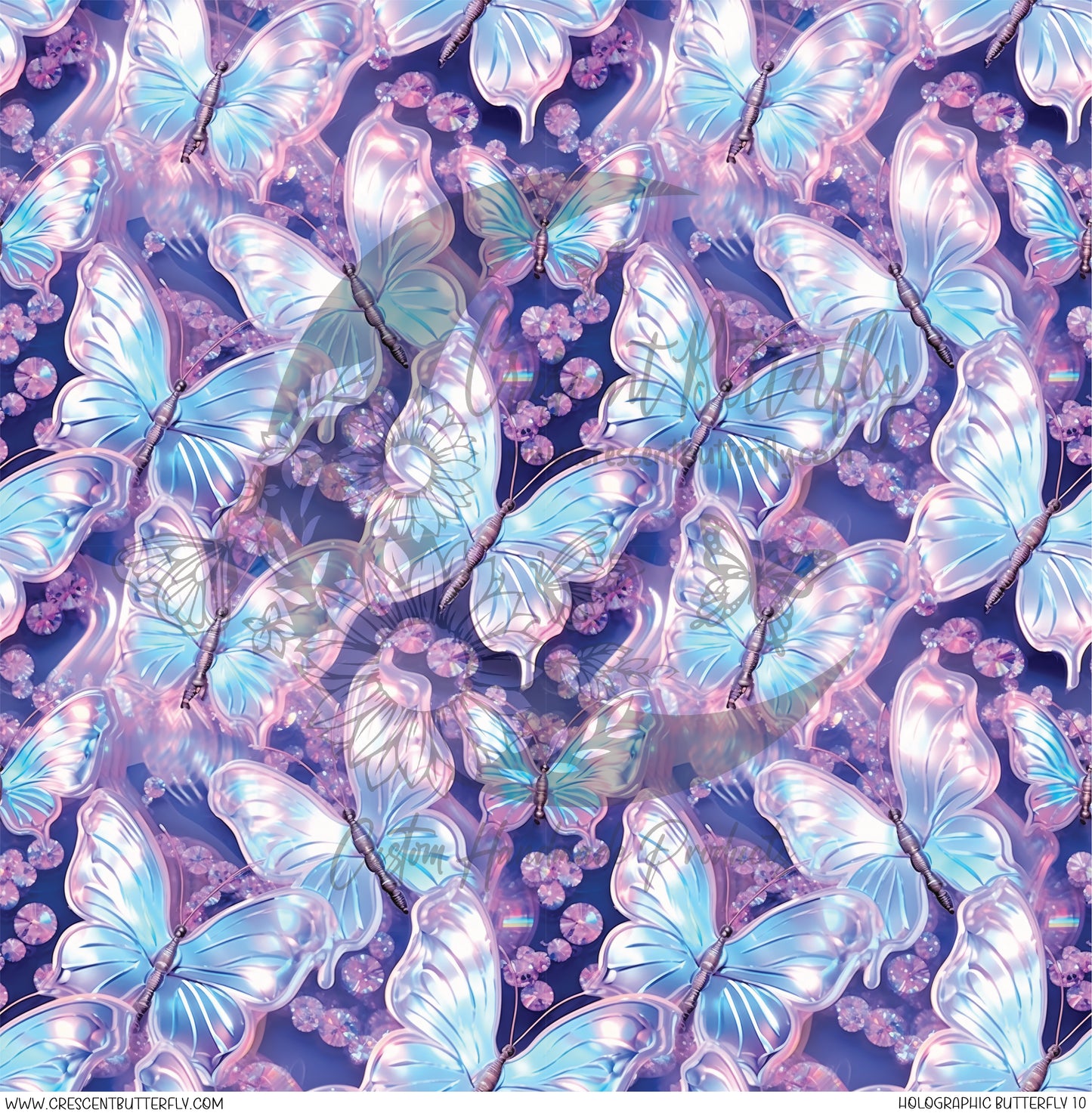 Holographic Butterfly 10 Printed Vinyl Sheet/Wrap