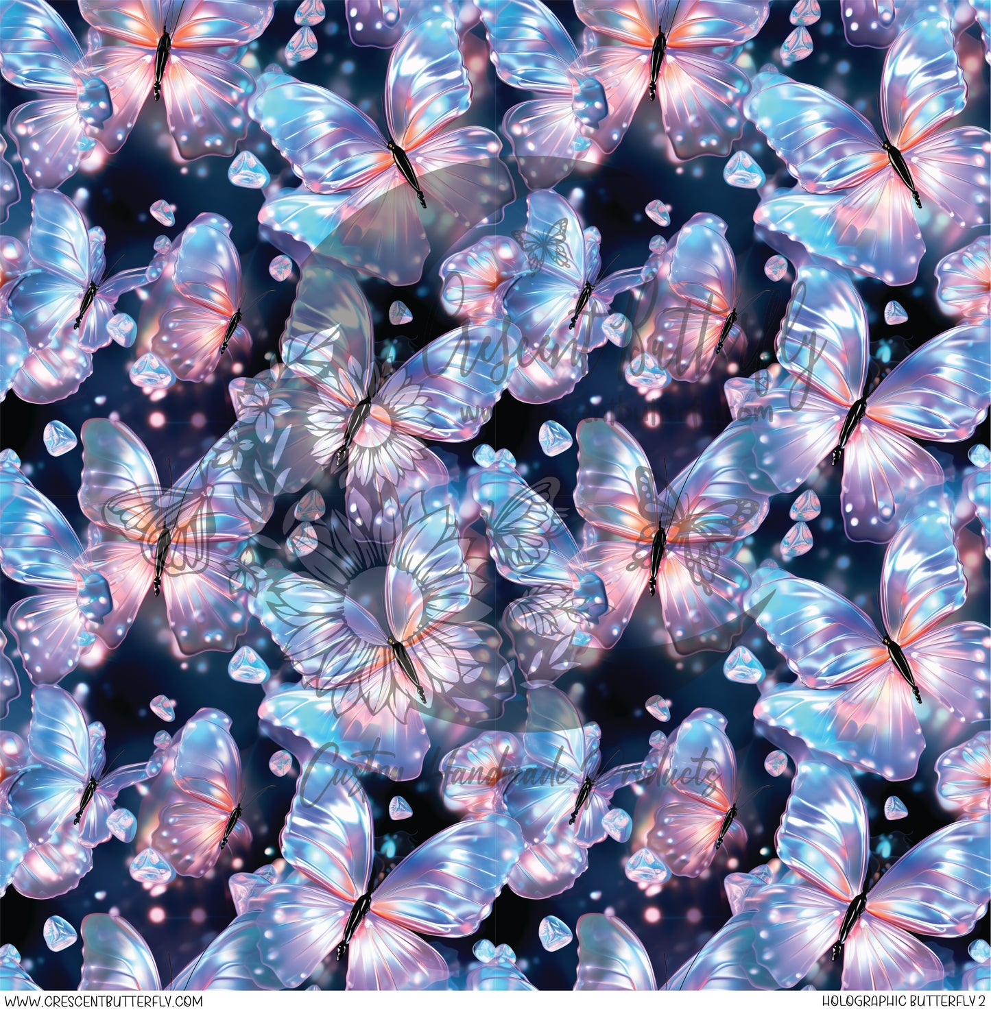 Holographic Butterfly 2 Printed Vinyl Sheet/Wrap