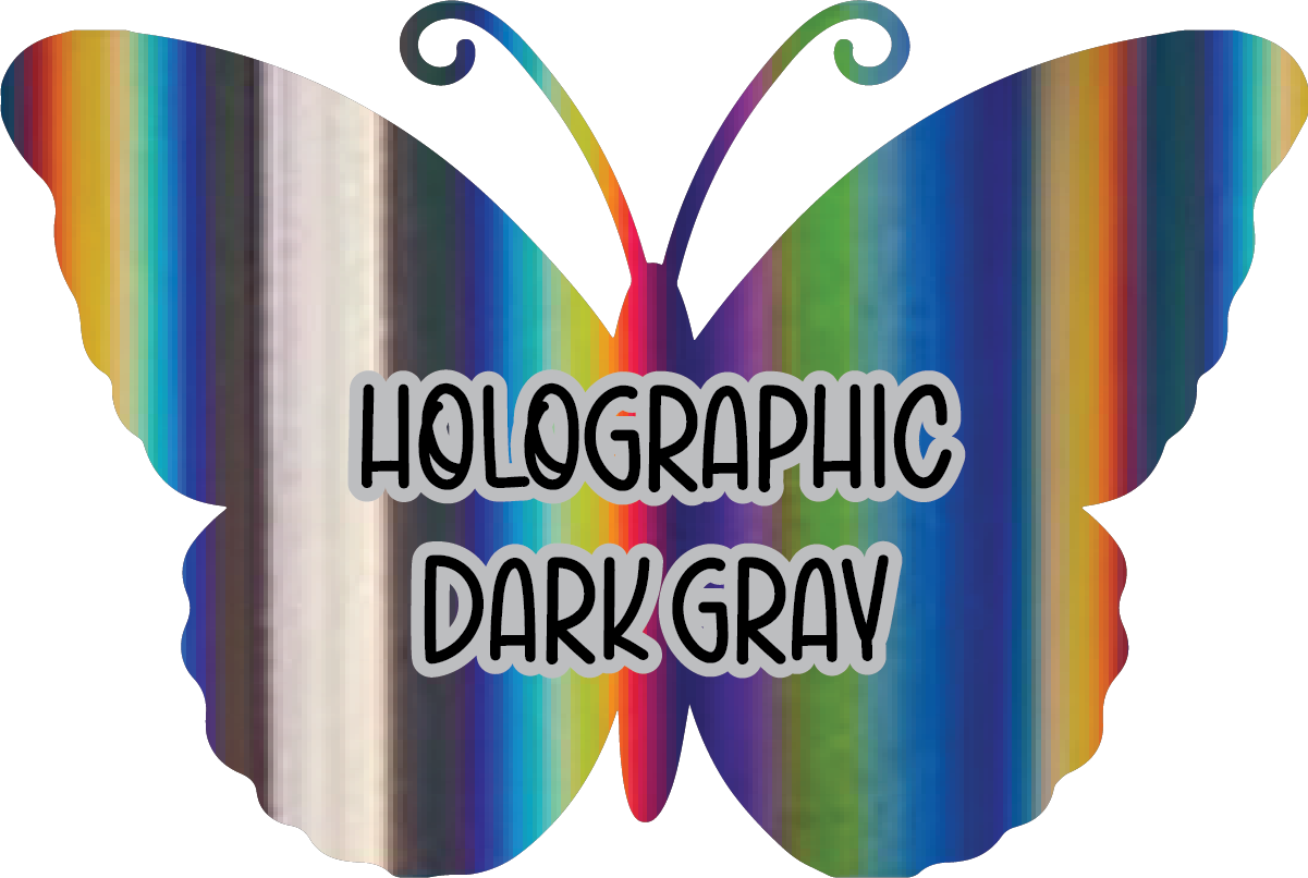 Holographic Dark Gray Pre-Cut Pinstripe Vinyl Sheet