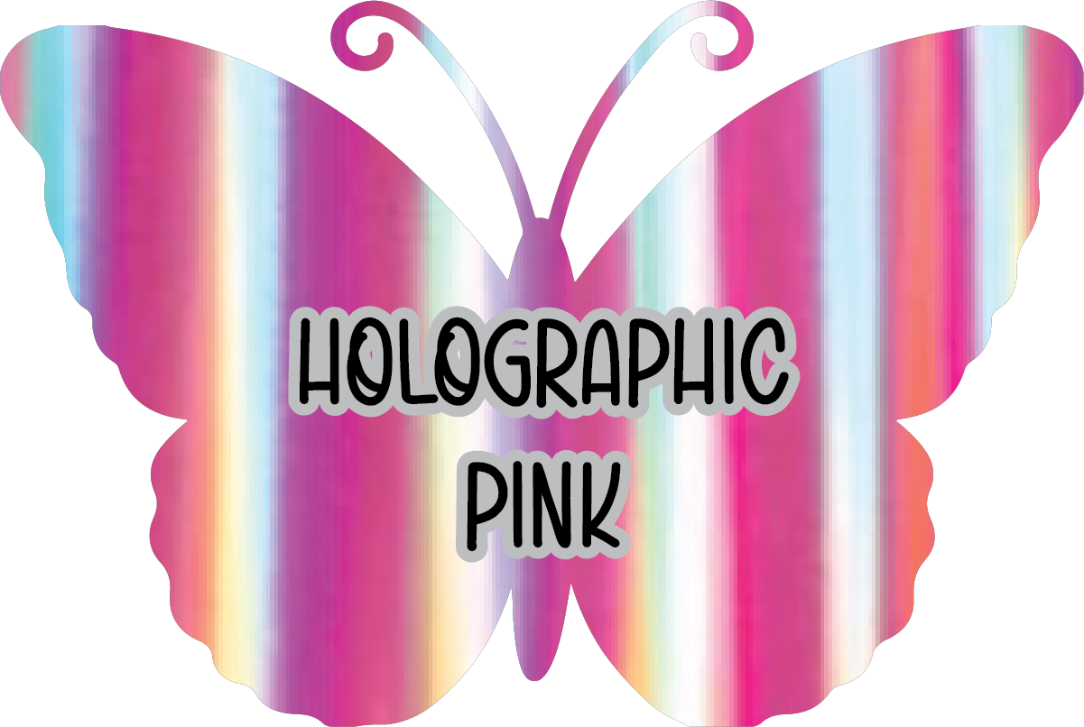 Holographic Pink Pre-Cut Pinstripe Vinyl Sheet