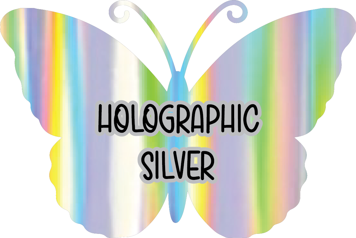 Holographic Silver Pre-Cut Pinstripe Vinyl Sheet