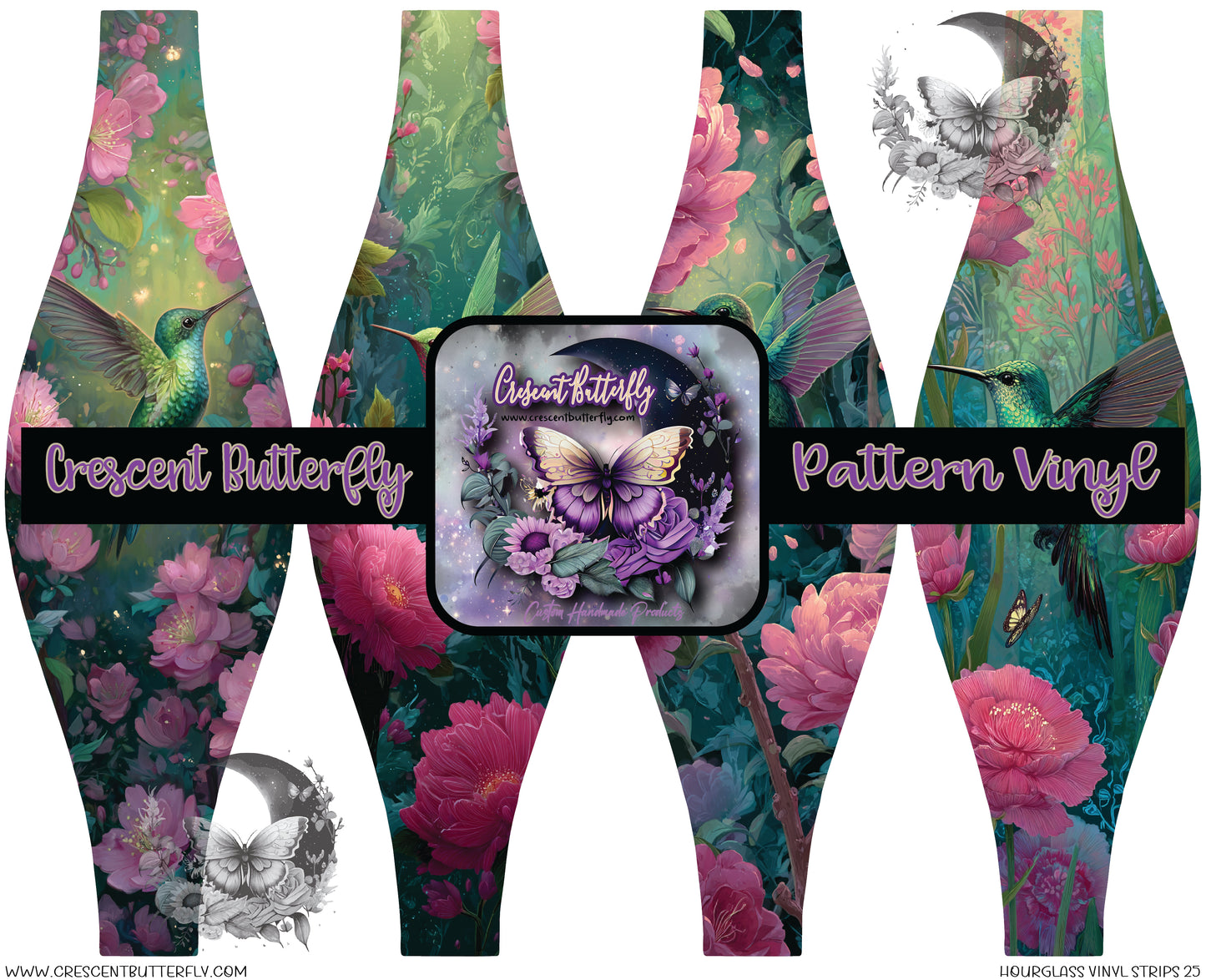 Hourglass Vinyl Strips 25 Printed Vinyl Sheet/Wrap