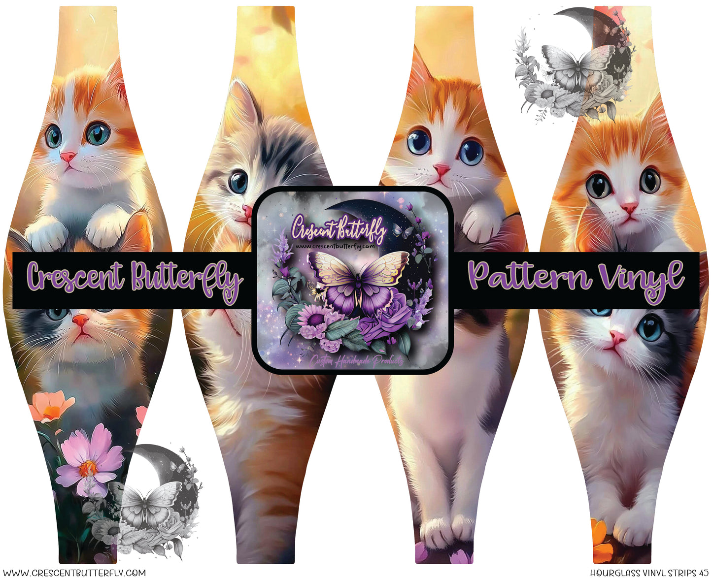 Hourglass Vinyl Strips 45 Printed Vinyl Sheet/Wrap