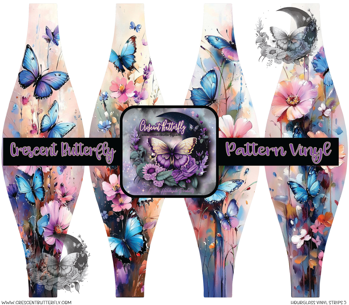 Hourglass Vinyl Strips 5 Printed Vinyl Sheet/Wrap