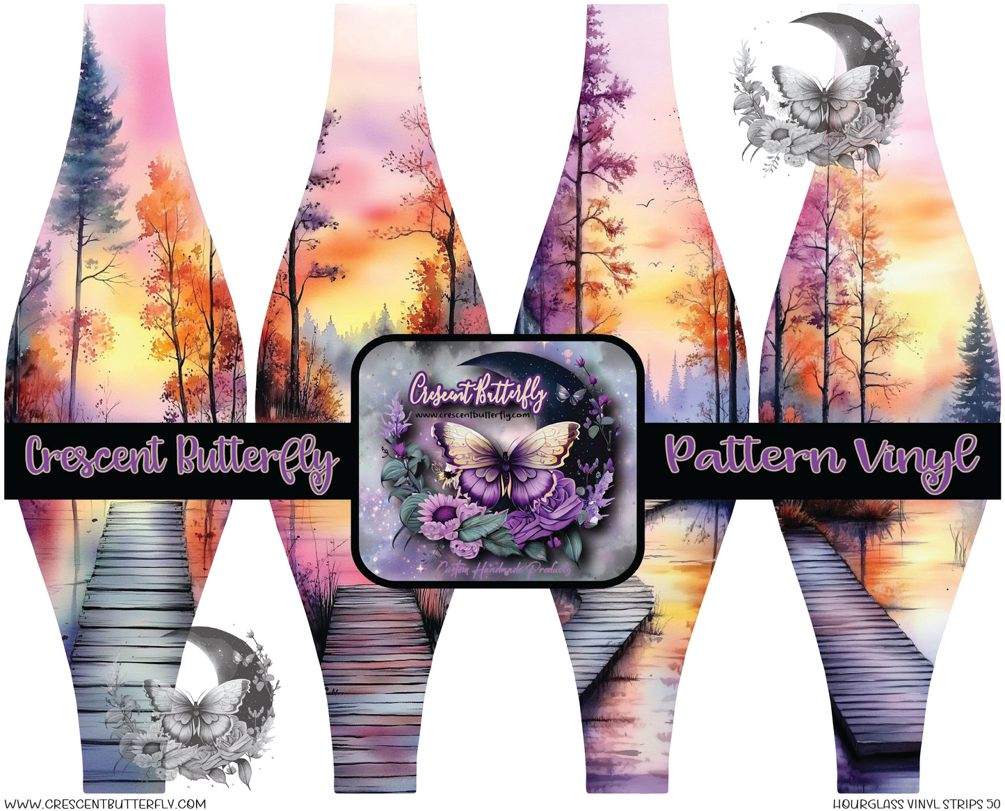 Hourglass Vinyl Strips 50 Printed Vinyl Sheet/Wrap