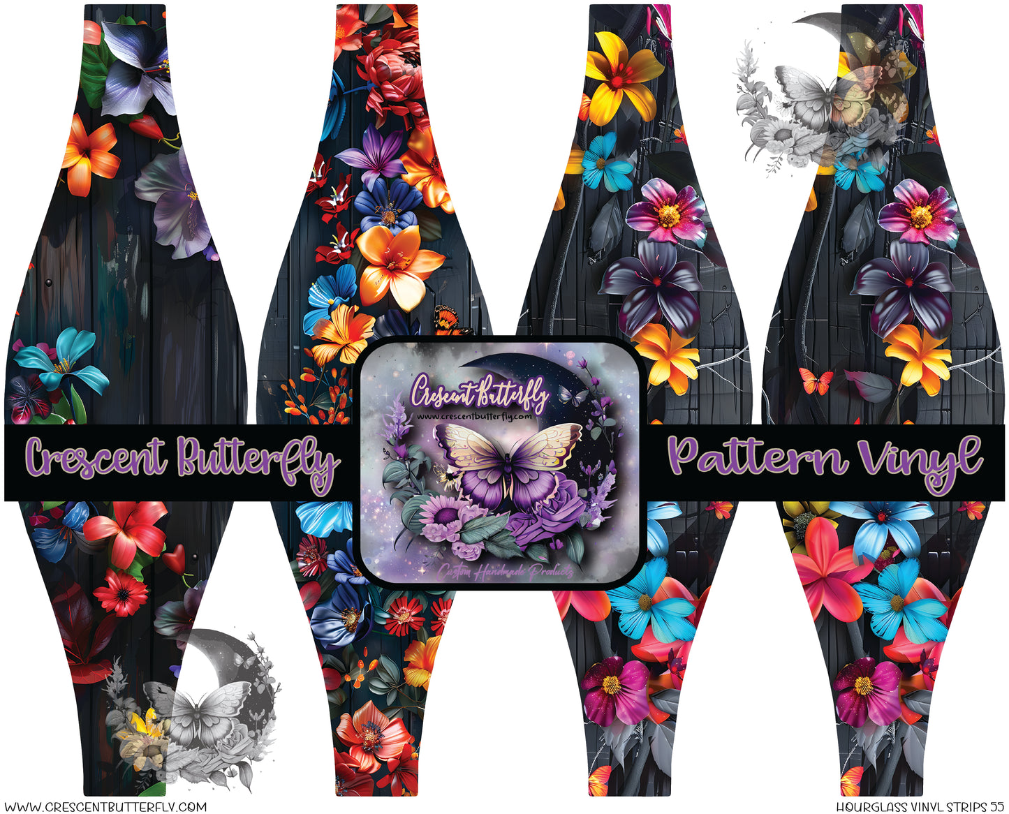 Hourglass Vinyl Strips 55 Printed Vinyl Sheet/Wrap