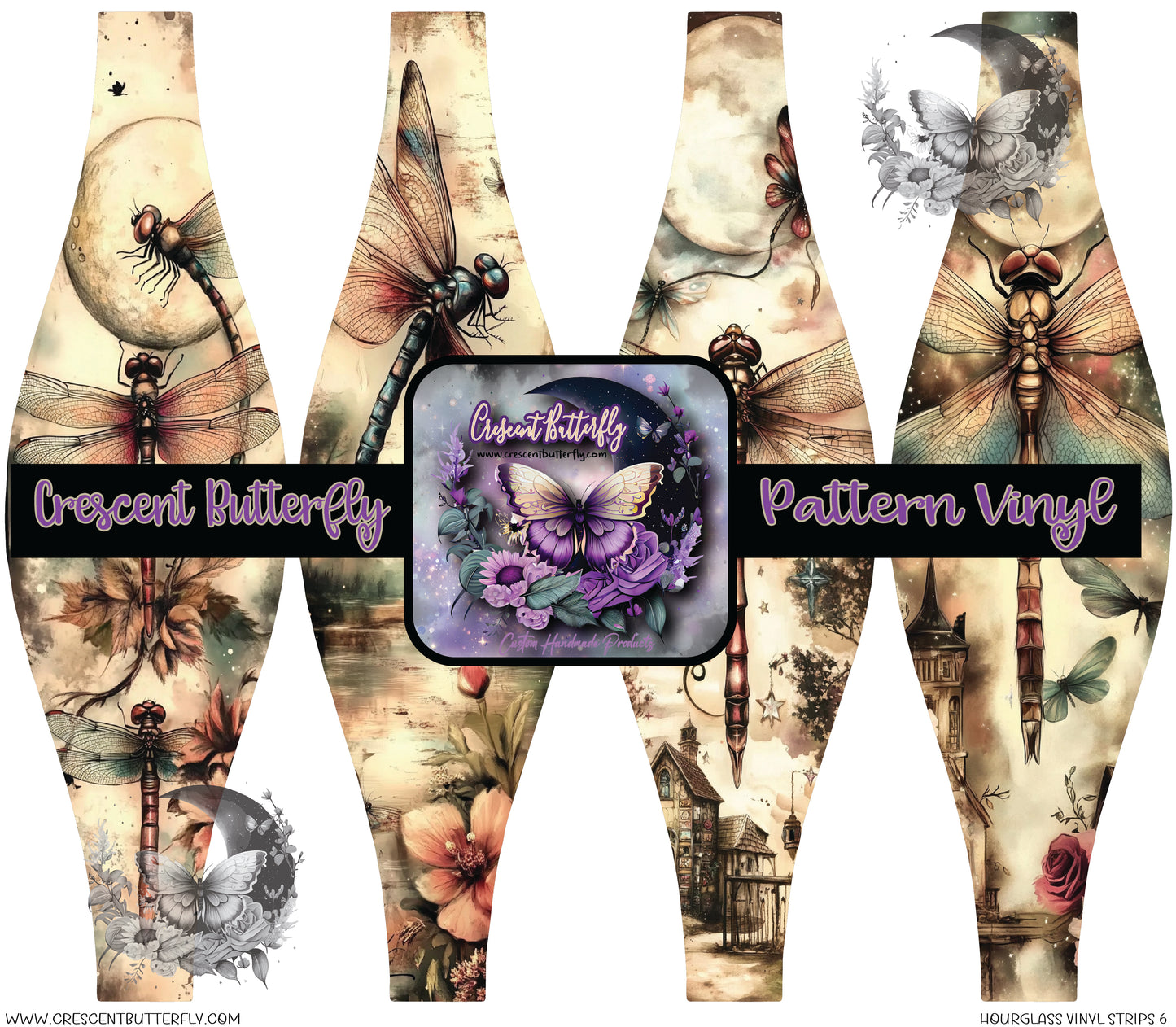 Hourglass Vinyl Strips 6 Printed Vinyl Sheet/Wrap