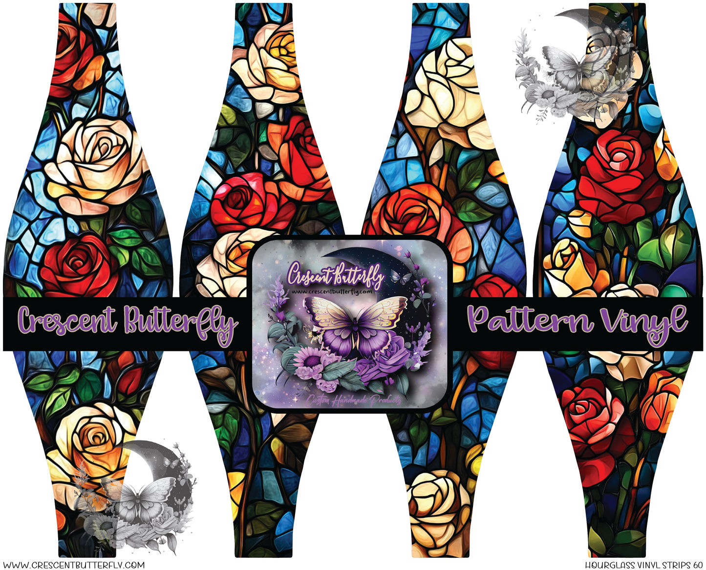 Hourglass Vinyl Strips 60 Printed Vinyl Sheet/Wrap