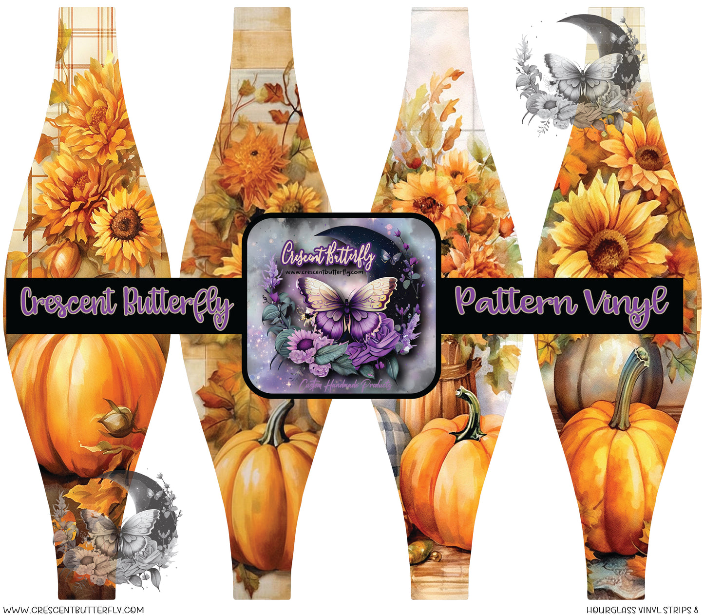 Hourglass Vinyl Strips 8 Printed Vinyl Sheet/Wrap