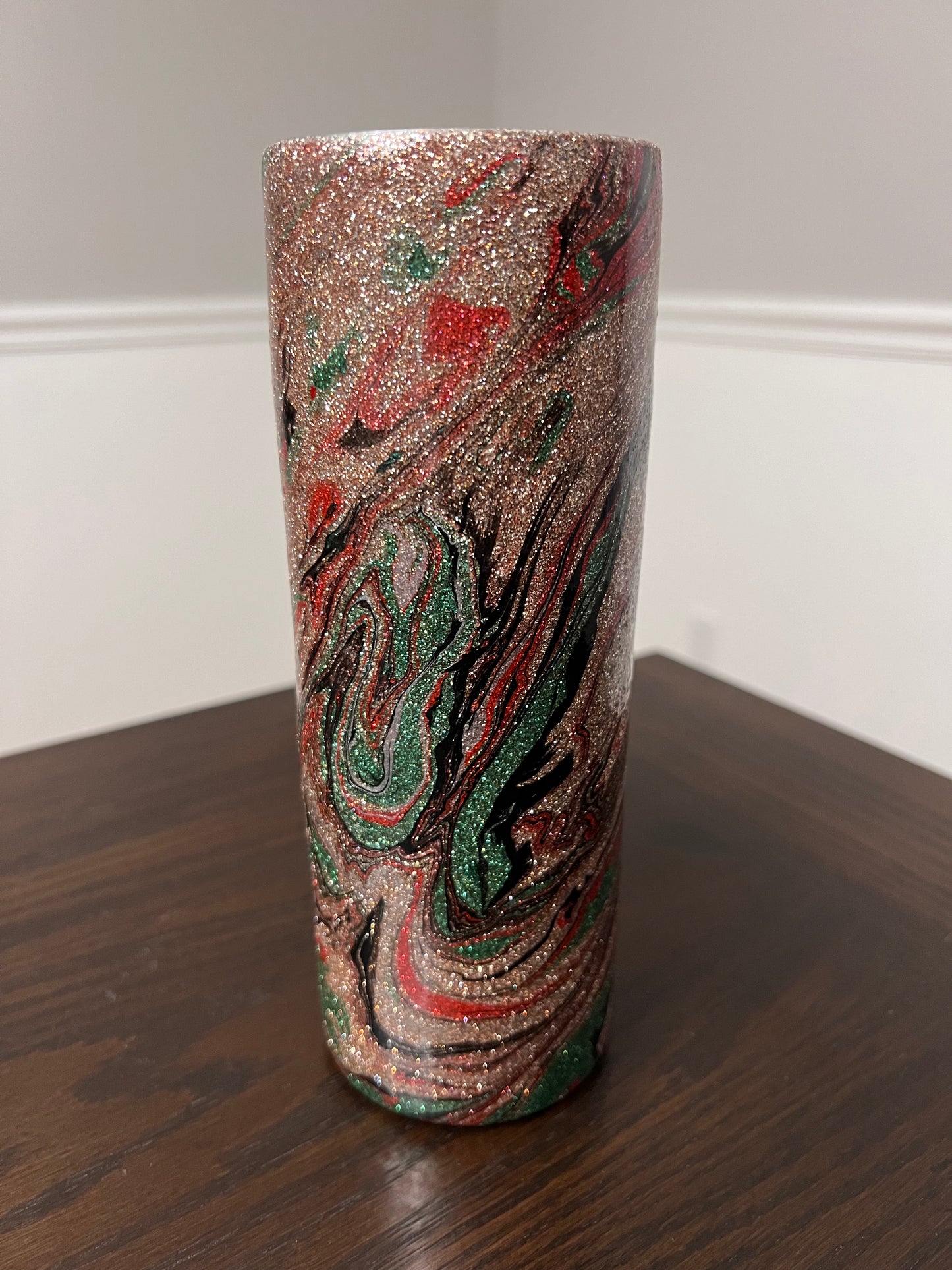 RTS #20 Christmas Hydro Dripped 20oz Skinny Tumbler-Pre Made-RTS