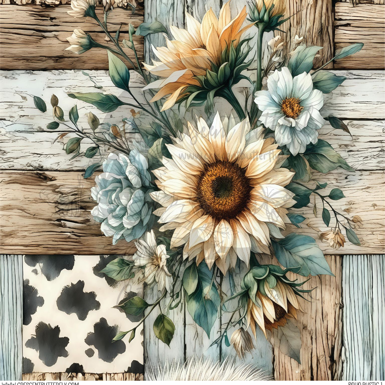 Boho Rustic 1 Printed Vinyl Sheet/Wrap