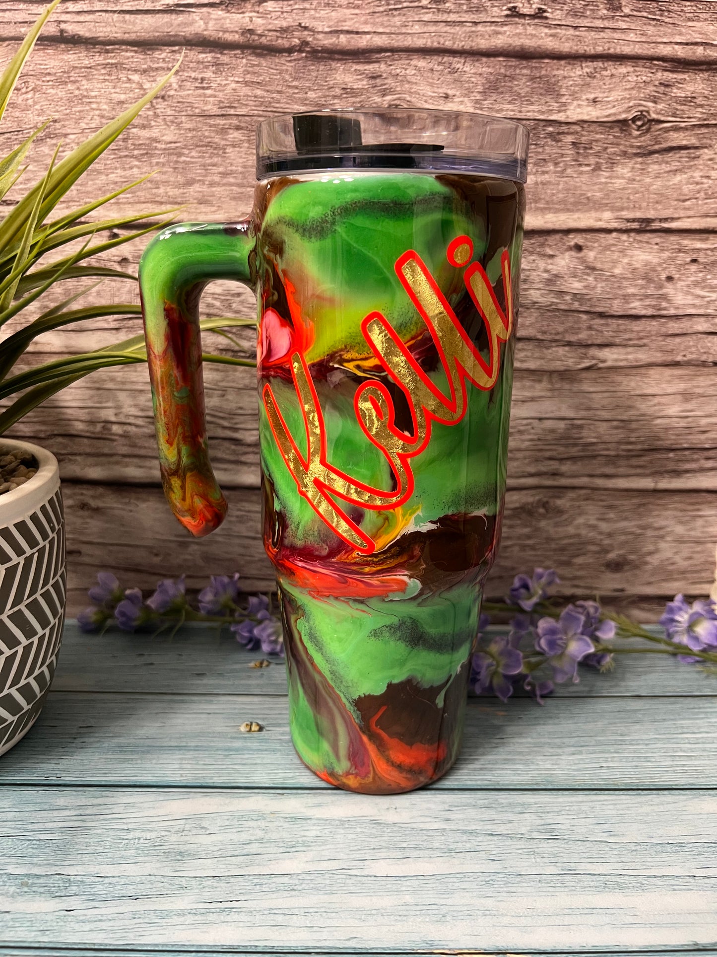Fall Latte Handmade Custom Epoxy Tumbler