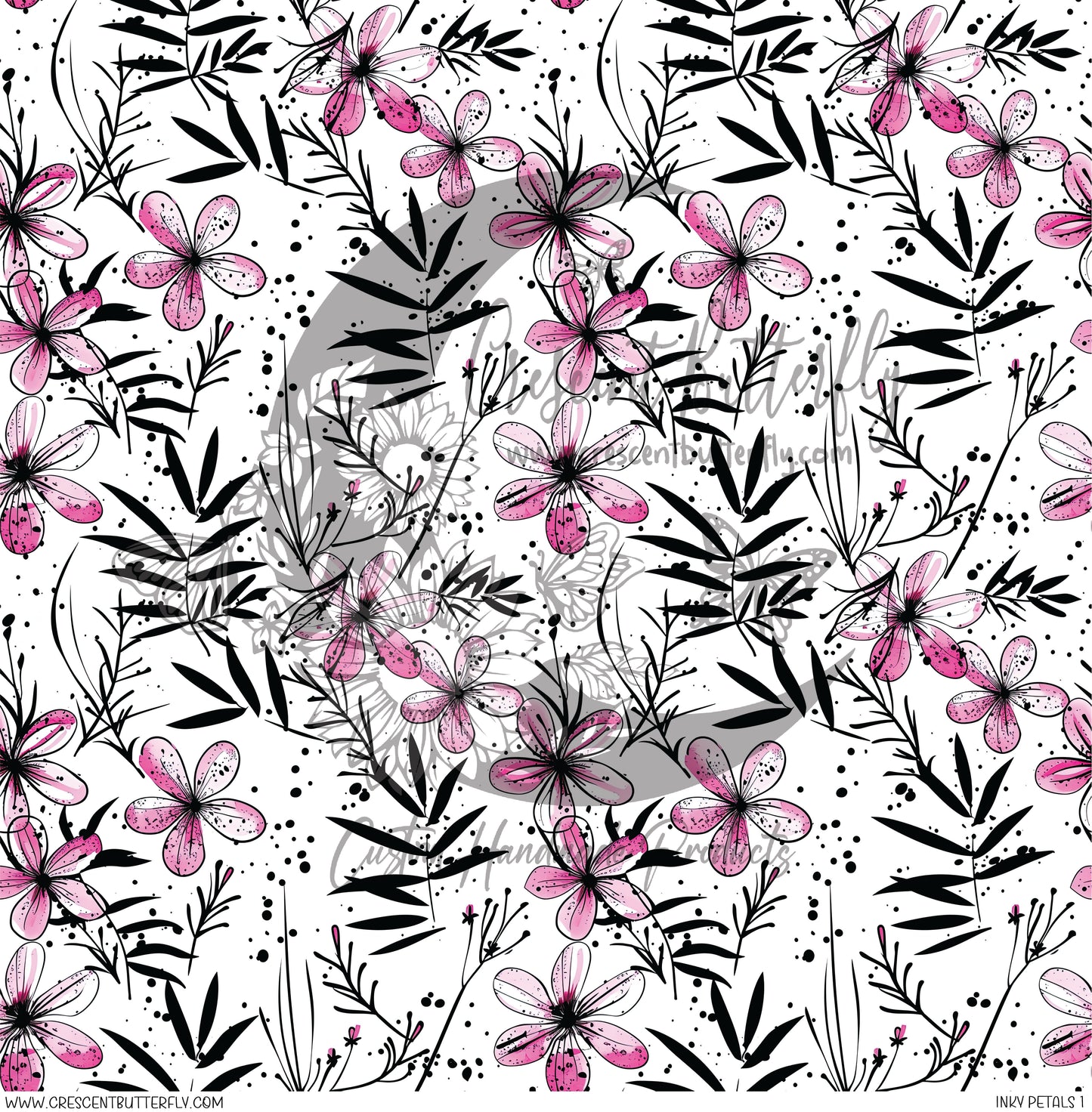 Inky Petals 1 Printed Vinyl Sheet/Wrap