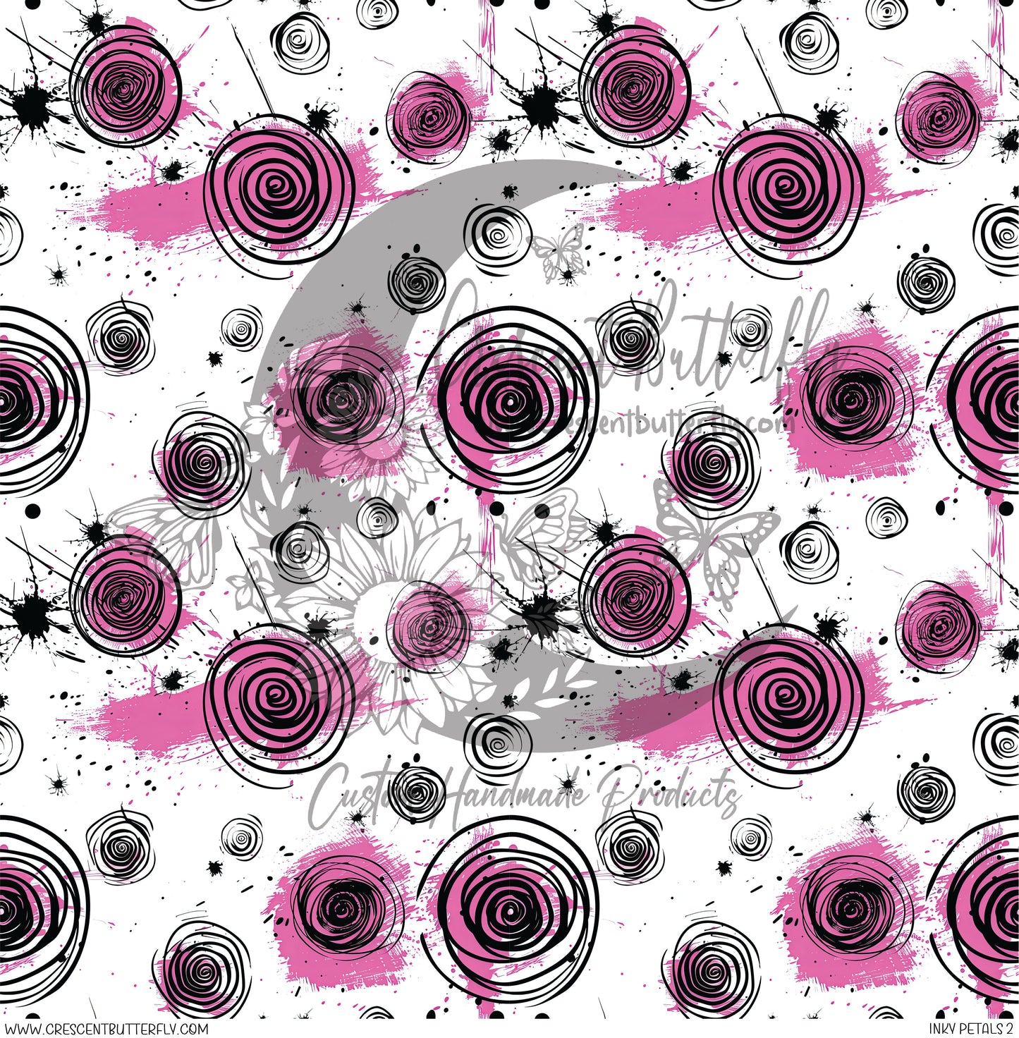 Inky Petals 2 Printed Vinyl Sheet/Wrap