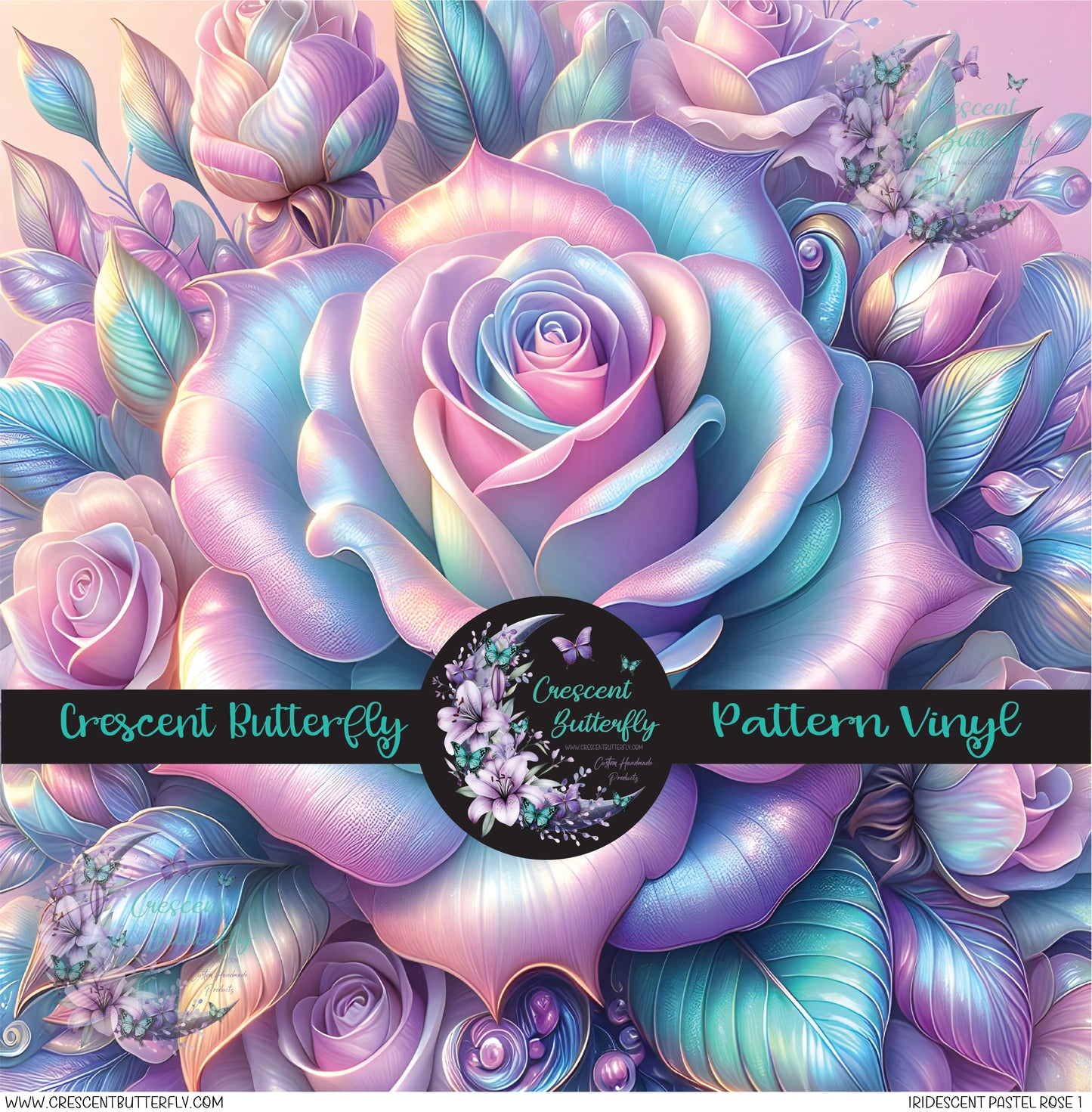 Iridescent Pastel Rose 1 Printed Vinyl Sheet/Wrap