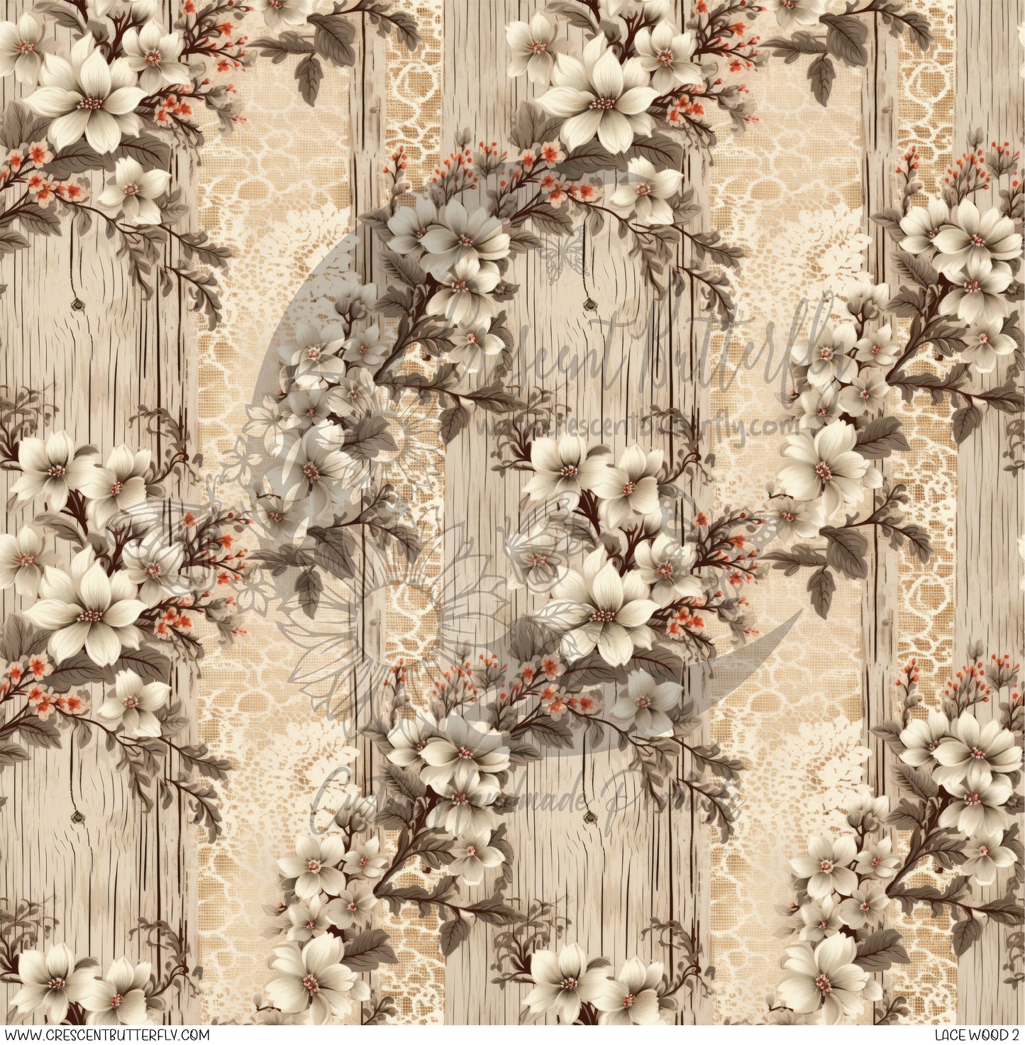 Lace Wood 2 Printed Vinyl Sheet/Wrap