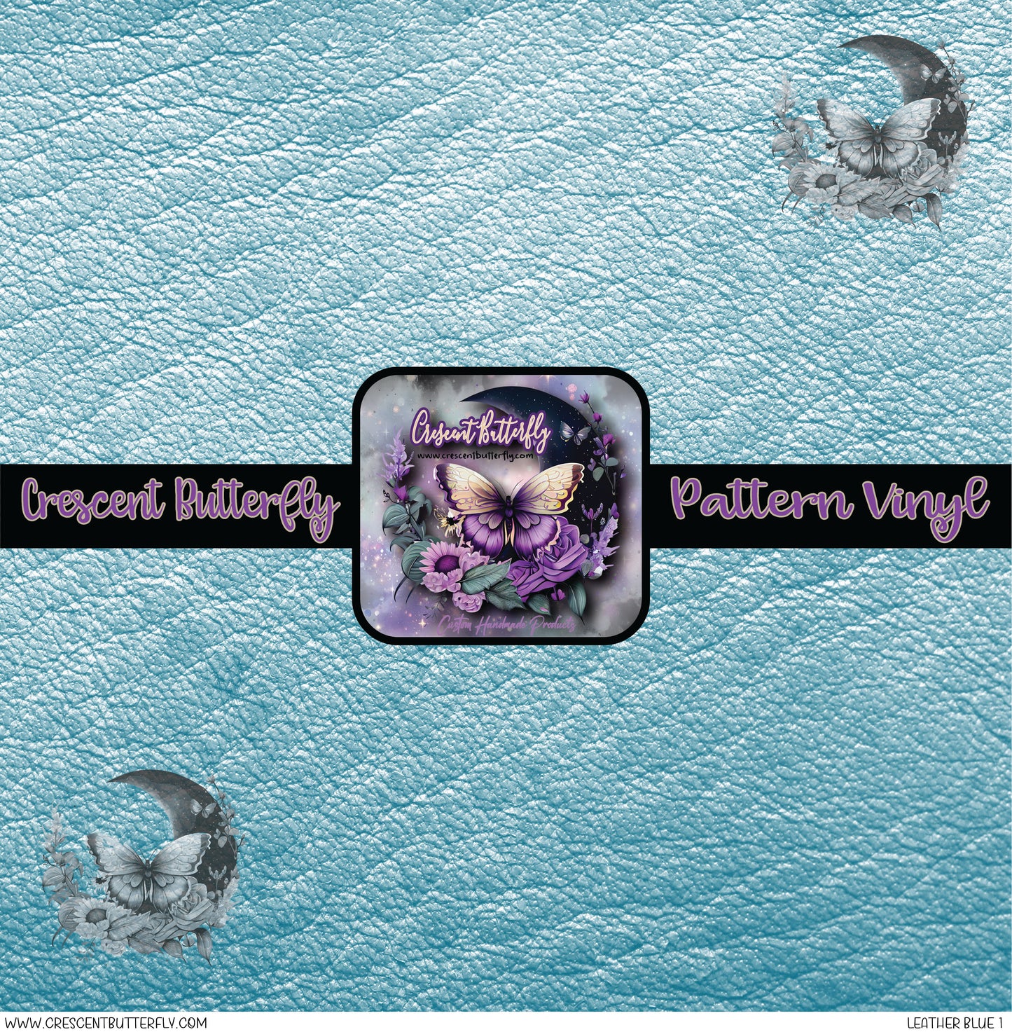 Leather Blue 1 Printed Vinyl Sheet/Wrap